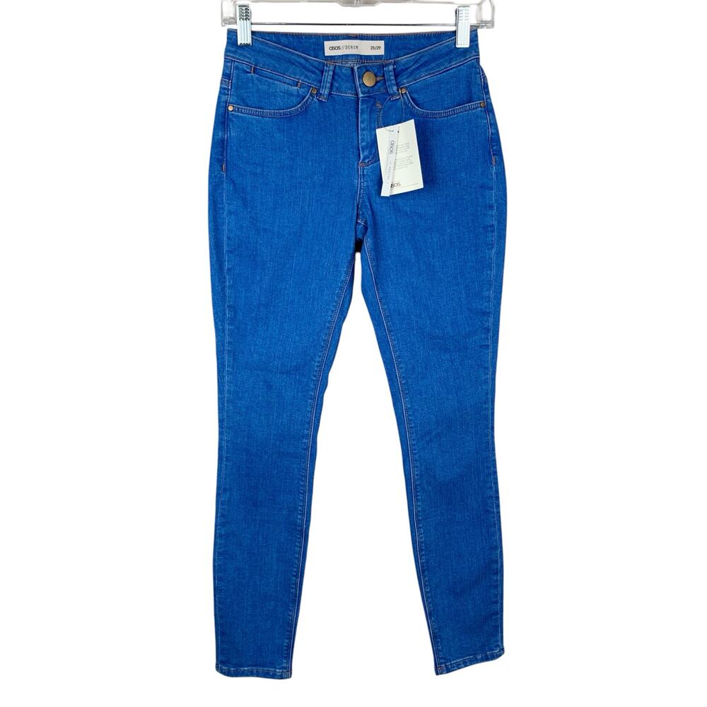 New Asos Denim Jeans Skinny Blue Stretchy Women's 25 Petite